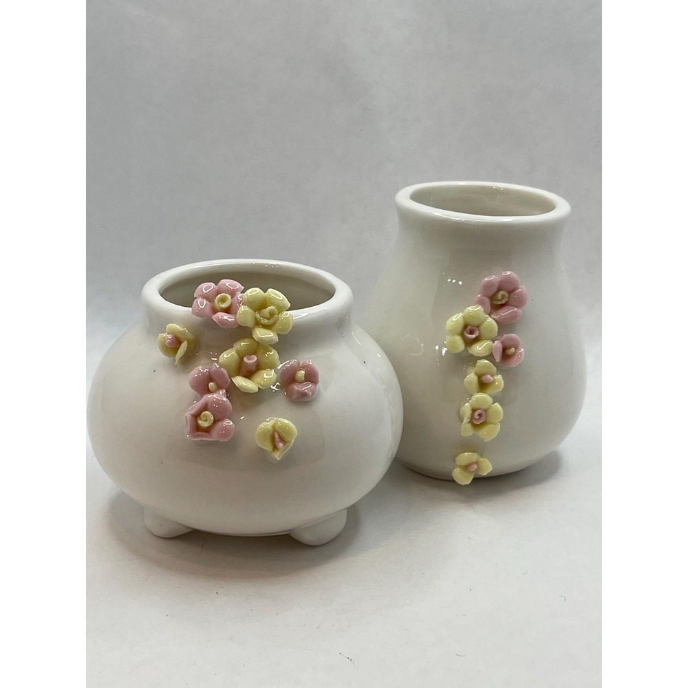 Set Of Two Small Succulent Planters Hand Painted